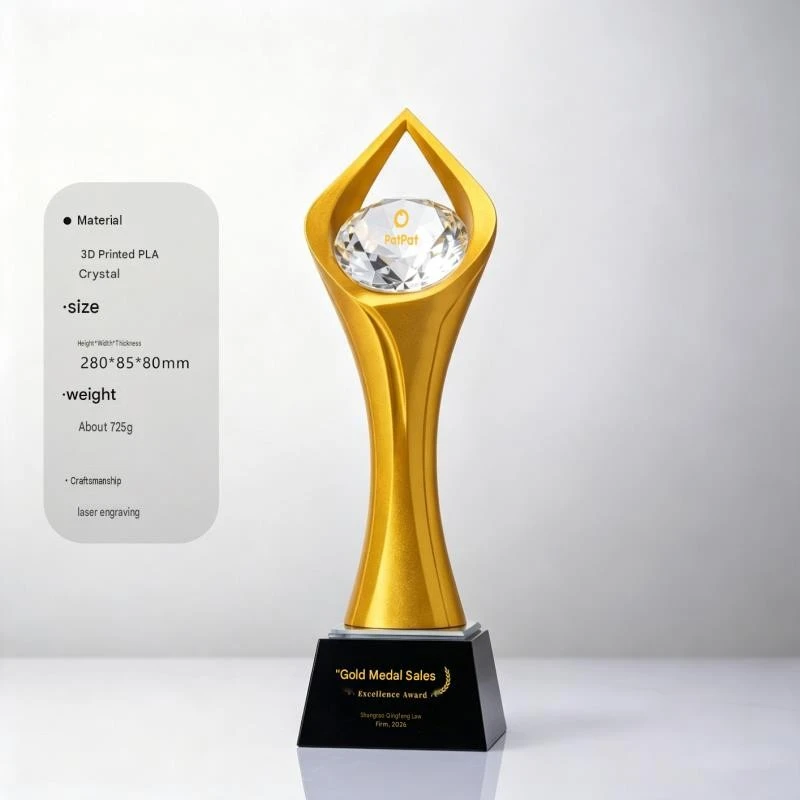 3d Crystal Trophy high quality